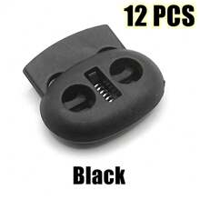 12 piezas/paquete Cordón de plástico con cierre de hole de 5 mm de colores mixtos, clip, ropa deportiva de short - Multicolor - Ver 16