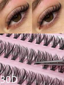 200 piezas de pestañas 30D, kit de pestañas sintéticas de visón DIY - rizado D de 0.07mm, longitud mixta de 10-16mm, ojos brillantes, racimos de pestañas 3D naturales y esponjosos, herramientas de maquillaje reutilizables, adecuado para todas las ocasiones, regalo ideal, regalo navideño
