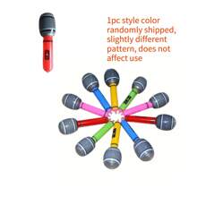 Conjunto de accesorios inflables de banda de rock: Guitarra, Saxofón, Micrófono, Teclado - Decoraciones retro de los años 80 y 90 para fiestas temáticas, festivales, eventos y fondos para photobooth - Multicolor - Ver 9