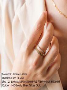 ORAZIO Anillos de piedra natal para mujer de acero inoxidable con rhinestones de colores para los 12 meses, anillo estético impermeable, nueva joyería