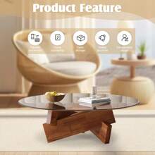 FXLTSBL Modern Glass Coffee Table For Living Room, Sofa, Side Table, Couch Table, Coffee Table, Tea Table - Grey - View 6