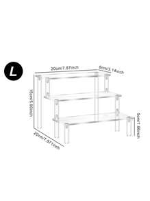 1 件透明单/双层/三层亚克力阶梯式展示架，现代简约多用途化妆品、香水、收藏品展示架，适用于客厅、卧室、办公桌