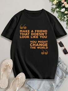 Matching Lovers T-Shirts Unique Friend Shirts For Women - Couples Best Friend Tees - Black - View 2