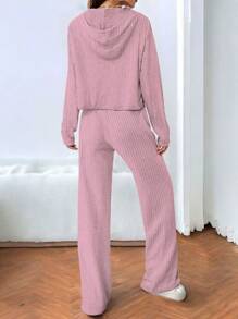 Women's Sexy Jogger Pants And Casual Sweatshirt Set - 羅莎.泰莎 - 查看 3