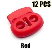 12 piezas/paquete Cordón de plástico con cierre de hole de 5 mm de colores mixtos, clip, ropa deportiva de short - Multicolor - Ver 11