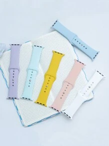 1 件男女通用黄色软硅胶扣运动表带，舒适可调节，防水，兼容 38/40/41/42/44/45/46/49 毫米，适用于 Series Ultra/SE/11/10/9/8/7/6/5/4/3/2/1，智能手表表带配件 - 黃色(無手錶) - 查看 5