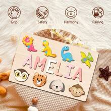 Customized Personalized Name Puzzle Board, Easter Gift, Name Puzzle, First Birthday Gift, Unique Name Puzzle Board, Educational Toys For Baby Boy Or Girl, 3D Letter Puzzle Toy, Custom Baby Name - Multicolor - View 9