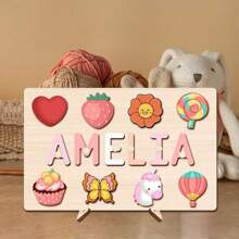 Customized Personalized Name Puzzle Board, Easter Gift, Name Puzzle, First Birthday Gift, Unique Name Puzzle Board, Educational Toys For Baby Boy Or Girl, 3D Letter Puzzle Toy, Custom Baby Name - Multicolor - View 5