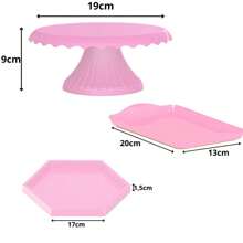 Party Kit 1 Cake Stand 19, 2 Mini Hexagonal, 2 Trays 20x13 - Verde - Ver 2