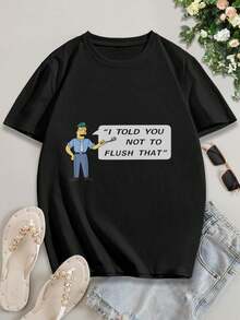 Lovers' Matching Plumbing T-Shirts Stern Lecture Tees For Women - Black - View 2