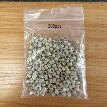 200/500/1000 Stück Mikro-Silikon-Haarverlangerungs-Ringe - Krimpringe für Perücken & Extensions, Aluminiumstange Verbindungsglieder