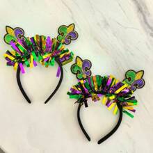 1pc Fashion Carnival Sequin Headband In Green, Yellow, Purple, Party Headpiece For Masquerade, Suitable For Everyday Wear - Carnival Headband - View 1