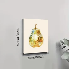 1pc Framed Canvas Poster, Disco Ball Pear Disco Trendy Aesthetic Wall Art Canvas Paintings, Ideal Gift For Bedroom Living Room Corridor, Wall Art, Room Decoration