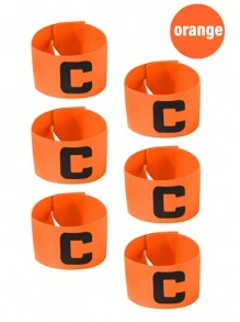 6 piezas brazaletes elásticos de capitán de fútbol con diseño anti-caída