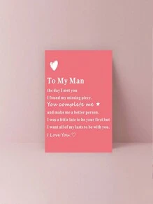 2pcs/Set "To My Man" Greeting Card, Suitable For Gift Cards For Husbands And Boyfriends, Heartfelt Birthday Greeting Cards, Valentine's Day, Love Anniversary Commemorative Cards,Mother's Day,Mom's Gift,Back To School,School Supplies - Multicolor - View 6