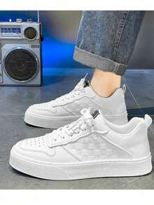 Elegantes Zapatos Para Correr Y Deportes Casuales Diarios Impermeables, Fáciles De Llevar Para Ir Al Trabajo Y Estudiantes Nuevo Zapatos Casuales Con Cordones Para Hombre - Blanco - Ver 6