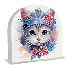 1pc Cute Dog & Cat Pattern DIY Diamond Painting Tissue Box Cover, Unique Crystal Rhinestone Design, Great For Home Decor, Desktop Accessory And Various Occasions