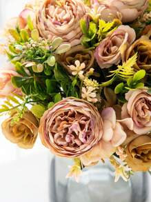 1pc/3pcs Romantic Silk Peony& Hydrangea Bouquet Artificial Flowers Centerpieces,Plastic Flowers Handheld Flower Arrangement For Wedding/Home/Bedroom/Living Room/Table Decoration/Bride's Bouquet/Mother's Day