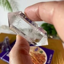 Stunning Natural Transparent Quartz Double Pointed Gemstones - Perfect Home Decoration And Unique Gift Creative Crystal Decoration - White - View 12