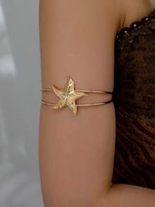 1 件夏季度假海滩风格海星上臂袖口女士 - 金色 - 查看 1