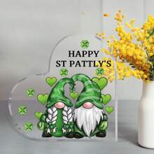 1 件圣帕特里克节心形亚克力礼物个性化小矮人圣帕特里克节快乐趣味圣帕特里克节礼物女性家庭快乐帕特里克节装饰﻿