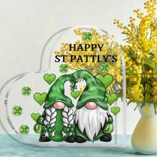 1 件圣帕特里克节心形亚克力礼物个性化小矮人圣帕特里克节快乐趣味圣帕特里克节礼物女性家庭快乐帕特里克节装饰﻿