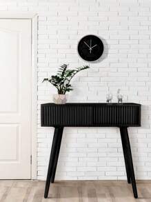 Console Table, Small Console Tables For Entryway 31" Vanity Desk Fluted Entrance Table, Black Entry Table Narrow Console Table Modern Hallway Table Modern Sofa Table For Living Room - Black - View 4