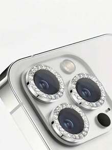 1 Set Silver Camera Lens Protector, Made Of Tempered Glass, Anti-Scratch, Anti-Drop, Ultra HD Lossless Photography, Realistic Color Reproduction, Compatible With IPhone 17 Pro Max/17 Pro/17 Air/17/16 Pro Max/16 Pro/16 Plus/16/15 Pro Max/15 Pro/15 Plus/15/14/13/12 And Other Models. - Silver - View 2