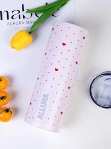 1PC Love Polka Dot Insulated Travel Mug, Easy To Clean Reusable Water Bottle, Double Layer Vacuum Insulated Bottle - Gifts For Girls, Valentine's Day Gifts, Birthday Gifts, Holiday Party Favors, Parties And Outdoor Use