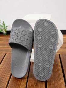 Dép nhựa đế cao su đàn hồi thời trang mới dành cho nữ, mềm mại thoải mái, nhẹ, bền, đi lại dễ dàng, chống sốc, đi trong nhà - Xám - Xem 9