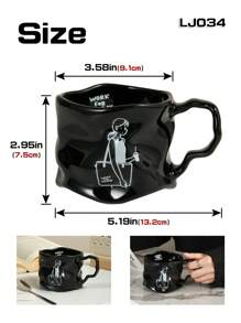 1pc Personalized Creative Coffee Mug, High-Quality, Suitable For Home, Office, Cafe Use Back To School