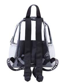 TINYAT Women Girls Backpack Large Capacity Clear Backpack Valentine's Day Gifts Transparent PVC Bag See School Bag Back To School, Concerts, Sports,Outing,Travel And Daily