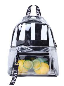 TINYAT Women Girls Backpack Large Capacity Clear Backpack Valentine's Day Gifts Transparent PVC Bag See School Bag Back To School, Concerts, Sports,Outing,Travel And Daily