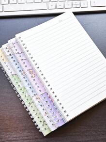 4 Stücke/Set Spiralbindung Notizbuch A5, 60 Blatt pro Heft, linierte Innenseiten, Schulmaterialien Schreibwaren