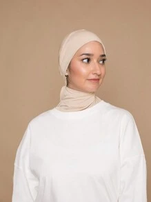 1件女士阿巴雅配饰纯色拉法帽，带系带，弹性透气舒适吸汗带，多功能运动头带，适合日常生活、运动、瑜伽、健身和时尚穿搭。