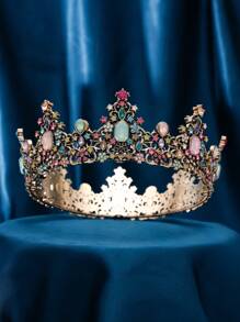 水钻装饰彩色新娘皇冠派对头饰新娘发饰情人节配饰 - 彩色 - 查看 9