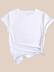 Summer Casual Women's Round Neck T-Shirt, Bear T-Shirt, Slim Fit Short Sleeved T-Shirt