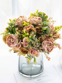 1pc/3pcs Romantic Silk Peony& Hydrangea Bouquet Artificial Flowers Centerpieces,Plastic Flowers Handheld Flower Arrangement For Wedding/Home/Bedroom/Living Room/Table Decoration/Bride's Bouquet/Mother's Day