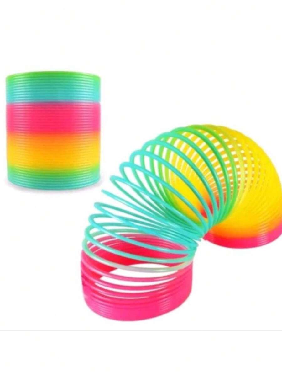 KIT 10 Mola Divertida Formas Arco Iris Metálica Mola Pulseira Lembrancinha Festa Criança Mola Brinquedo