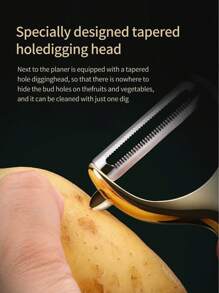 1-2 件套不锈钢削皮器、土豆和蔬菜切片器，适用于厨房，轻松削皮和切片水果和蔬菜