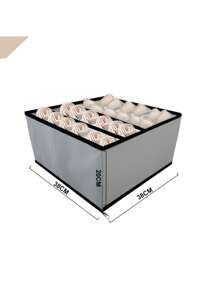 Underwear Organization Box: Keep Your Clothes Organized And Accessible! Compact, With Adjustable Dividers And A Stylish Design To Make Your Routine Easier - Xám - Xem 4