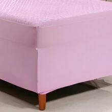 Waterproof Mattress Protector Box Single Mattress Cover - Rosa Pálido - Ver 2