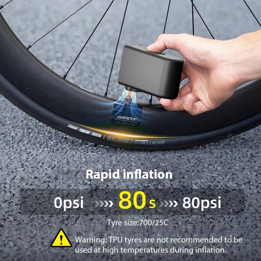 Mini Portable Road Bike Air Pump, Handheld Smart Wireless Tire Inflator For Bicycle