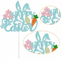 1pc Easter Cake Topper With Rabbit Ears, Spring Themed Cake Decoration For Easter Party - Multicolor - View 8
