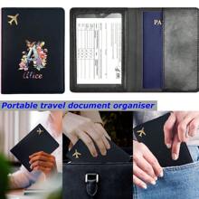 Customized Name Leather Passport Cover RFID Blocking Travel Organizer Slim Wallet Coin Purse ID Card Case Waterproof Business Accessories Personalized Ultra Slim Protector DIY