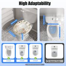 36x42cm Transparent Resin Round Front Toilet Seat Strong Silver Hinges Bathroom - Clear - View 5