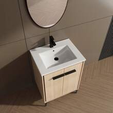 30 Inch Bathroom Vanity Base With Basin, Storage Cabinet With Doors, Engineered Wood,Christmas