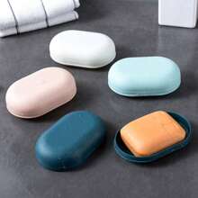 1pc Creative Covered Sealing Soap Dish, Fashion Portable Handmade Soap Holder With Drainage For Home & Travel Home Bathroom Decor Fall Decor Back To School