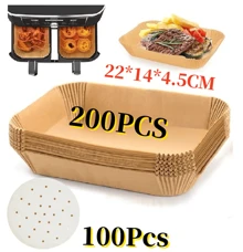 300pcs Air Fryer Paper Liners Disposable Non Stick Baking Parchment - Wood Color - View 1