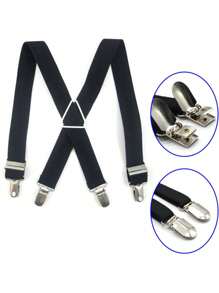 Bretele pentru bărbați, cu elasticitate înaltă, reglabilă, 4 cleme puternice, de 25 mm lățime, bretele pentru pantaloni, rezistente, în formă de X, bretele pentru pantaloni, unisex, pentru bărbați, bretele reglabile cu 4 cleme metalice puternice, bretele elastice pentru spate, pentru bărbați și femei. Ocazii formale și de afaceri, cadou ideal